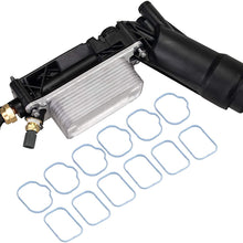 Engine Oil Cooler Filter Adapter w/Sensors & Intake Manifold Gasket Set 3.6L Compatible with 2011 2012 2013 Jeep Wrangler Grand Dodge Grand Caravan Chrysler 200 300 Town & Country Ram 1500 5184294AE