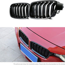 Fit 2012-2018 BMW 3 Series F30 F31 F35 Grille High Gloss BLACK Cool Bussiness Style Replacement Conversion Grill Sturdy ABS Easy To Install (Half Chrome-Gloss Black)