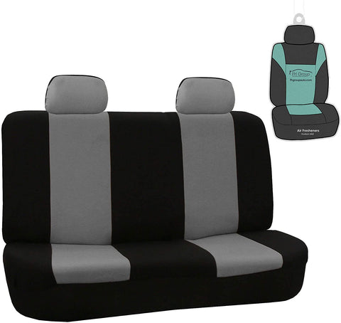FH Group FB051102 Multifunctional Flat Cloth Seat Covers (Beige) Front Set with Gift - Universal Fit