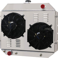 ALLOYWORKS 3 Row All Aluminum Radiator+2 x 12"Fan Shroud Kit For Ford F100 F150 F250 F350 Series Bronco Truck 1966-1979