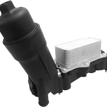 BOXI Oil Filter Cooling Housing Assembly without sensors Fit For 2014 2015 2016 2017 Chrysl-er Dodge Jeep / 2014 2015 2016 2017 2018 Ram 3.6L V6 Pentastar 68105583AF, 68105583AC