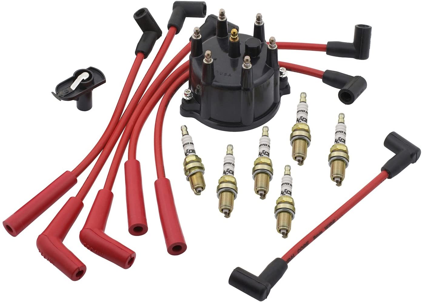 Accel ACC TST16 Truck Super Tune Up Kit Jeep 94-99 4.0L Ho Efi,Red