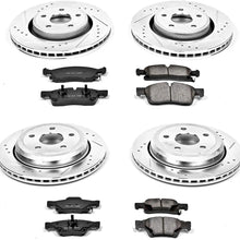 Power Stop K5955 Front & Rear Brake Kit with Drilled/Slotted Brake Rotors and Z23 Evolution Ceramic Brake Pads