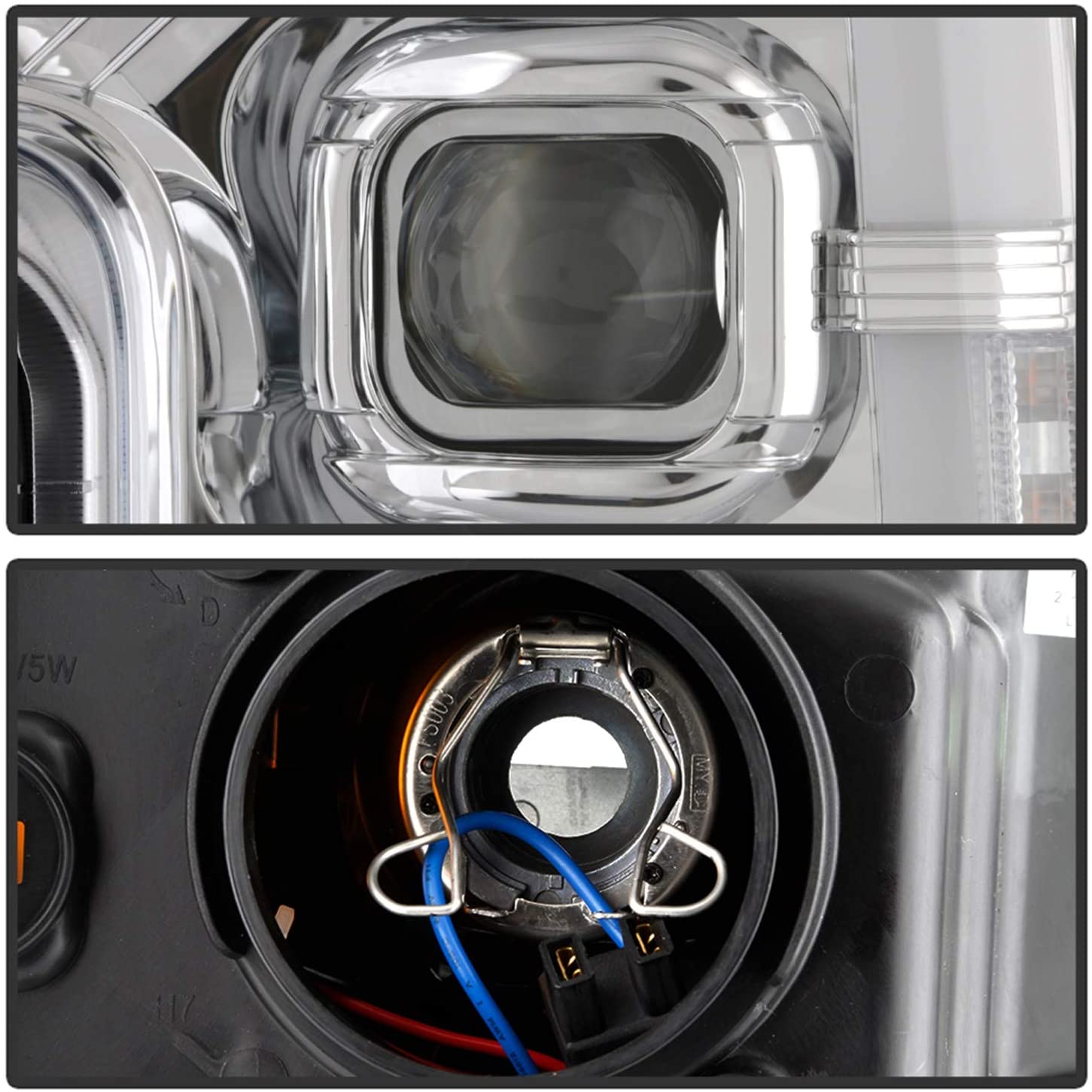 Spyder Auto 5086273 Projector Headlights Incl. Low Beam-H7/High Beam-H1/Signal-LED Chrome Projector Headlights