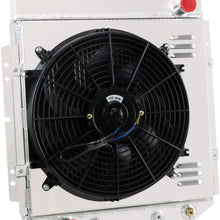 ALLOYWORKS 3 Row All Aluminum Radiator+16"Fan Shroud+Relay For 1960-1966 Ford Mustang Ranchero/Mercury SBC 3.3L l6/V8