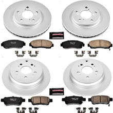 Power Stop CRK4044 Coated Brake Rotor & Ceramic Brake Pads- front & rear
