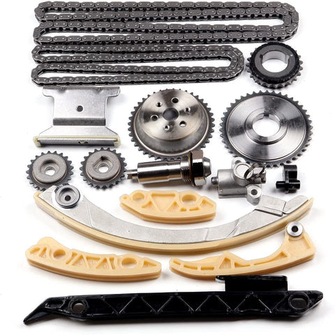 SCITOO 94201S Timing Chain Kit Tensioner Guide Rail Crank Sprocket Shaft Sprocket fits for Chevrolet Malibu 8-13 Equinox 10-15 Buick L4 2.0L 2.2L 2.4L