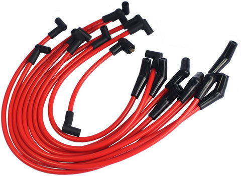 JDMSPEED New Red 10.5mm Racing Spark Plug Wires Set Replacement For Ford 5.0L 5.8L, SB SBF 302