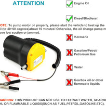 Lotyes Oil Change Pump Extractor, DC 12V 60W Diesel Fluid Oil Quick Extract Transfer Pump Scavenge Suction Kit for Car, Boat, Motorbike, Truck, RV, ATV and Other Vehicles