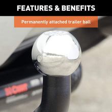 CURT 45572 Euro Trailer Hitch Mount with 2-Inch Ball, Fits 1-1/4-Inch Receiver, 3,500 lbs, 4-5/8-Inch Height