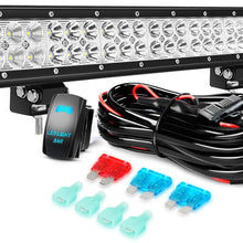 Nilight LED Light Bar 20Inch 126W Spot Flood Combo Led Off Road Lights 12V 5Pin Rocker Switch LED Light Bar Wiring Harness Kit, 2 Years Warranty, Model: ZH082