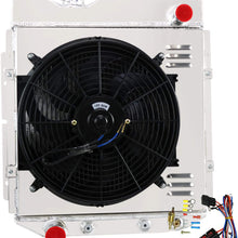 ALLOYWORKS 3 Row All Aluminum Radiator+16"Fan Shroud+Relay For 1960-1966 Ford Mustang Ranchero/Mercury SBC 3.3L l6/V8