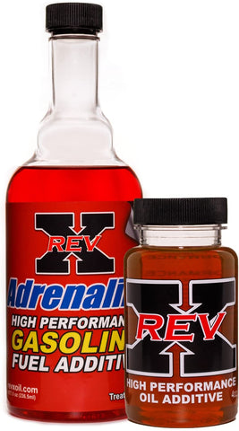 REV X Gas Engine Oil & Fuel Treatment Kit - 4 fl. oz Oil Additive Plus 8 fl. oz. Fuel Additive