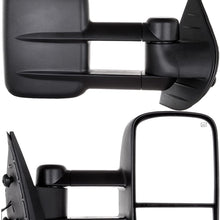 OCPTY Towing Mirrors with Power Heated Left and Right Side Tow Mirrors Compatible with 2007-2013 for Chevy Avalanche 1500 Suburban 1500/2500 for GMC Yukon XL 1500/2500 with Black Housing
