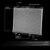 DNA Motoring OEM-RA-2933 2933 OE Style Aluminum Cooling Radiator Replacement