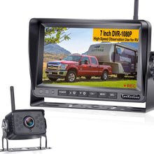 LeeKooLuu LK7 RV Wireless Backup Camera HD 1080P 7 Inch DVR Monitor High-Speed Rear View Camera Observation System Digital Stable Signals Split Screen,IP69K Waterproof IR Night Vision 2021 Lastest