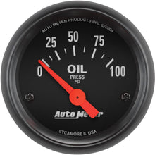 AUTO METER 2634 Z-Series Electric Oil Pressure Gauge, 2-1/16" (52.4mm)