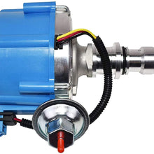 A-Team Performance HEI Complete Distributor Straight 6 Cylinder 240 and 300 65K Coil Compatible With Ford F100 F150 F250 E100 E150 One Wire Installation Blue Cap