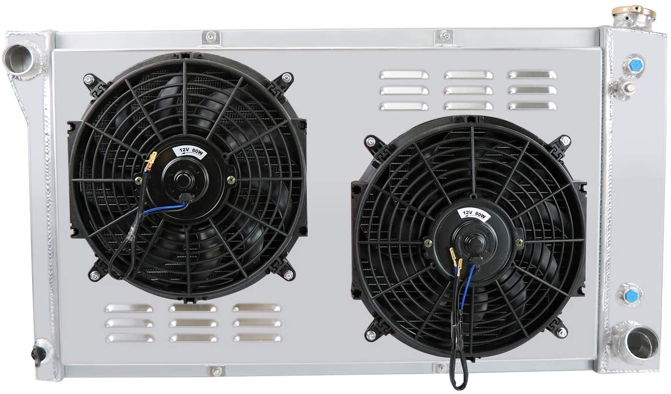 CoolingCare 4Row Aluminum Radiator+Shroud+Fan for Chevy/GMC C/K Series 10 20 30 Pickup Truck Suburban 1967-72