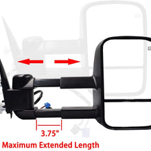 AERDM New 2pcs Pair Left+Right Heated Telescoping Towing Mirrors with Arrow Signal Turn & Puddle Lights fit for 03-07 Chevy/GMC Silverado/Sierra