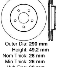 StopTech 128.42071R Sport Cross Drilled Brake Rotor (Front Right), 1 Pack