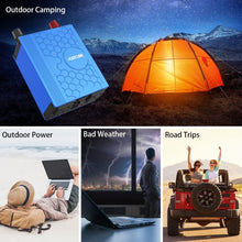 VOLTCUBE 400W Power Inverter 12V DC to 110V AC Converter with 4.8A Dual USB Car Adapter with 2 Independent AC outlets (Blue)