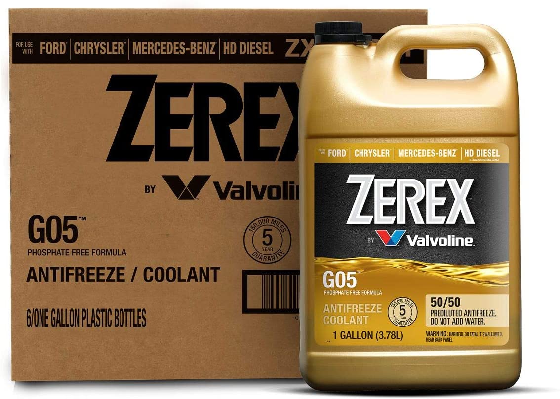 Zerex G-05 Antifreeze/Coolant, Ready to Use - 1gal (Case of 6) (ZXG05RU1-6PK)
