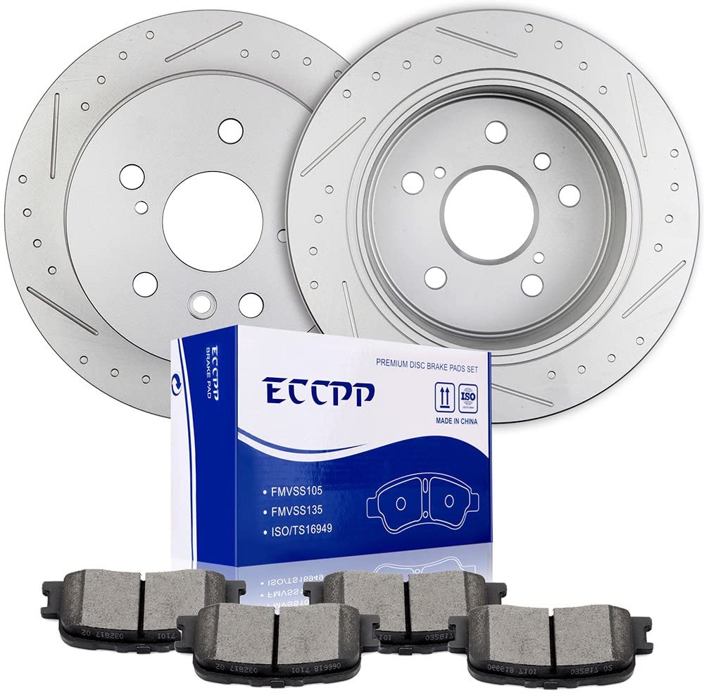 Brake Rotors Pads Kits,ECCPP 2pcs Rear Discs Brakes Rotors and 4pcs Ceramic Disc Brake Pads Set for 2002 2003 for LEXUS ES300,2004-2006 for LEXUS ES330,2002-2006 for TOYOTA Camry