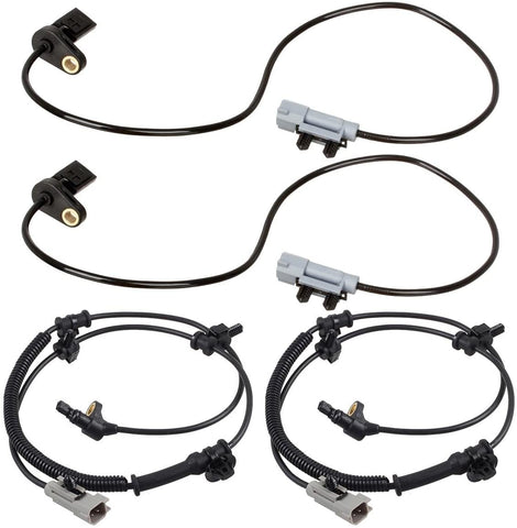 AUTEX 4PCS ABS Wheel Speed Sensor Front & Rear ALS1401 Compatible with Jeep Commander 2006 2007 2008 2009 2010 3.7L 4.7L 5.7L/Jeep Grand Cherokee 2005 2006 2007 2008 2009 10 3.7L 4.7L 5.7L 3.0L 6.1L