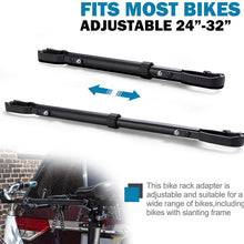 BUNKER INDUST Bike Bar Bicycle Top Tube Cross-bar Rack, Adjustable Frame Adapter for Bike Rack, Suit Y-Frame Children Ladies Mountain Road Bikes