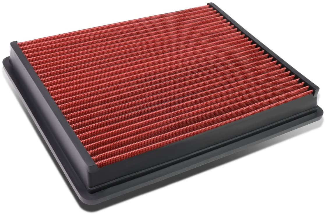 Replacement for Chevy/GMC/Cadillac Truck/SUV Reusable & Washable Replacement High Flow Drop-in Air Filter (Red)