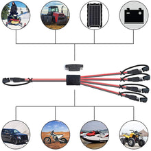 POWISER SAE 4 to 1 Extension Cable Quick Disconnect Connector, 1 SAE Polarity Reverse Adaptors, for Automotive, Solar Panel SAE Plug