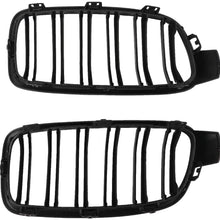 TERUIXI 1 Pair Black 3 Series Kidney Grille for 2012 2013 2014 2015 2016 2017 2018 F30 F31 Front Bumper Grill Gloss