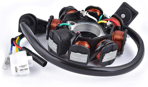 GY6 50CC 60CC 80CC 125cc 150cc Magneto Stator Ignition Coil 8 Pole 5 Wires replacement for Scooter Moped Go Kart ATV TAOTAO Paliden 150cc scooter