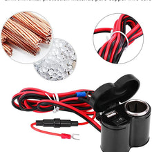 Terisass Motorcycle Cigarette Lighter 12-45V Waterproof USB Charger Socket Motorcycle Scooter Bike Handle Bar Power Adapter Charger USB Mounted Charger