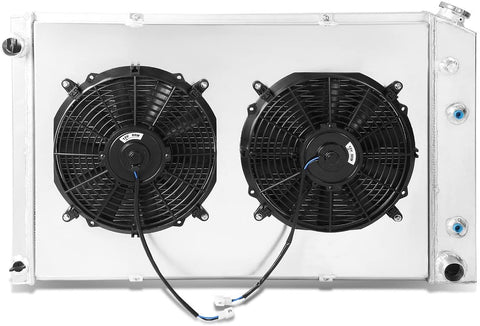 DNA Motoring RA+FS-CK73V8-2 2-Row Radiator with Fan Shroud