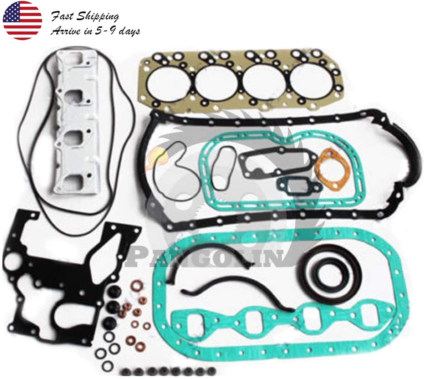PANGOLIN 4JB1 Engine Gasket Kit for Bobcat 843 853 1213 960 2060 Excavator Aftermarket Parts, 3 Month Warranty