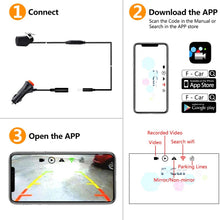 WiFi License Plate Backup Camera, 720P HD Car Rear View Reverse Camera Work with Most Smart Devices, IP68 Waterproof, IOS13 OR Above NOT Compatible