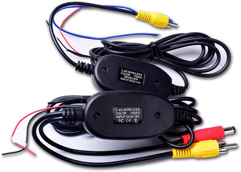 Wireless Video Cable w/Backup Trigger Wire Tx & Rx for RCA Rear View Camera to GPS Navi, Headunit, Monitor LCD Screen 12V