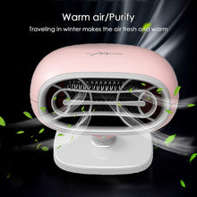 Auto Fan Heater 150W, Auto Heater and Cooling Fan 2 in 1 Portable Windshield Dehumidifier Demister Defroster, Plug into 12V cigarette lighter (Black,Warm wind)