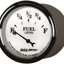 Auto Meter 1216 Old Tyme White II 2-1/16" Short Sweep Electric Fuel Level Gauge