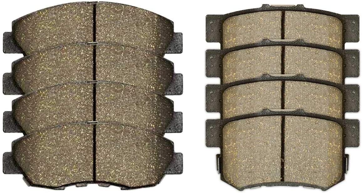 AutoShack SCD465A-537 Front and Rear Ceramic Brake Pads 2 Pieces Fits Driver and Passenger Side