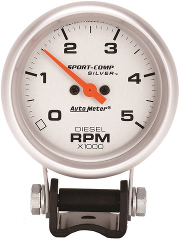 Auto Meter Sport-Comp Mini Tachometers Tachometer, Sport Comp, Diesel, 0-5,000 rpm, 2 5/ 8 in., Analog, Electrical, Each
