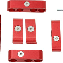 EASYBERG Spark Plug Wire Separators Aluminum Kit, 7mm 8mm 9.5mm Engine Spark Plug Wire Separator Divider for Looms SBC 350(Red)