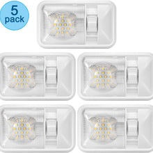 Kohree 12V Led RV Ceiling Dome Light RV Interior Lighting for Trailer Camper with Switch, White, 600 Lumens (Natural White 2-Pack)