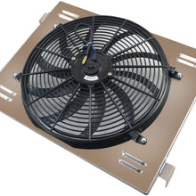 OzCoolingParts Chevy Bel Air Aluminum Radiator Fan Shroud Kit, 16" Electric Fan w/Louver Shroud Kit for 1955-1957 56 Chevy Bel Air, One-Fifty Series, Two-Ten Series V8 L6 w/Cooler AT&MT