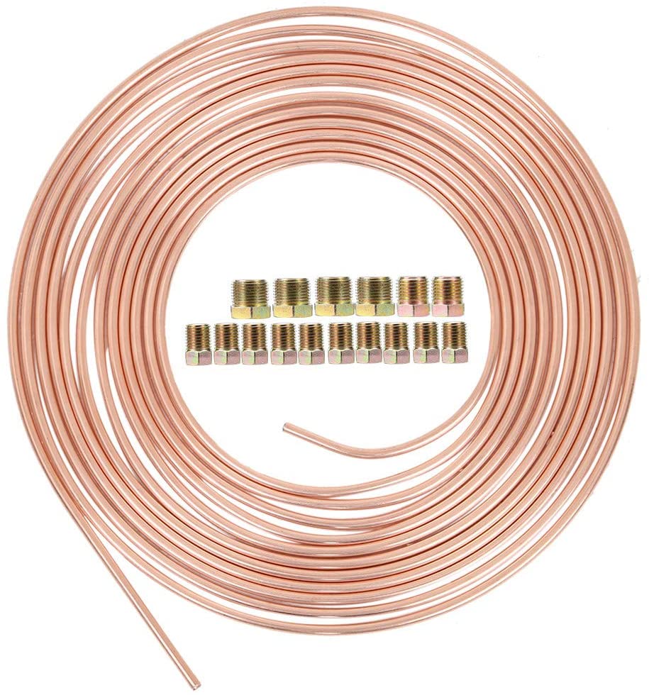 Homefami Brake Line Tubing 3/16 Inch OD 25 Ft Coil Roll NICOPP CN3 TUBE