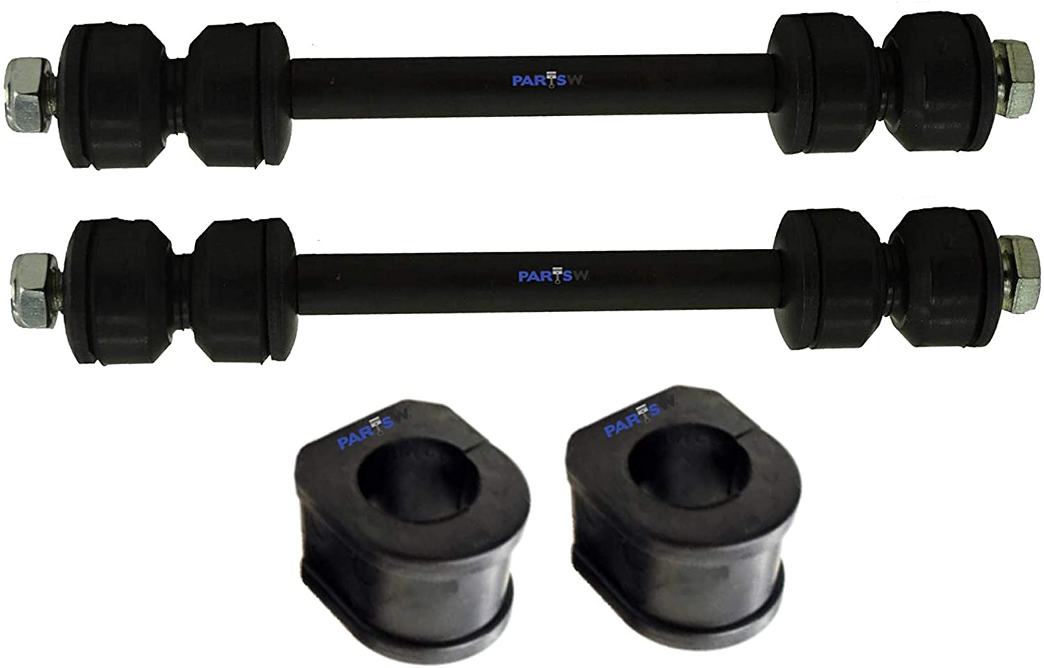 PartsW 4 Pc New Suspension Kit for Cadillac Chevrolet GMC, Escalade, Blazer, Tahoe, K1500/K2500 Suburban, K3500, Yukon/Front Sway Bar Frame Bushings - 31.75mm (1.25 inch) & Sway Bar End Link