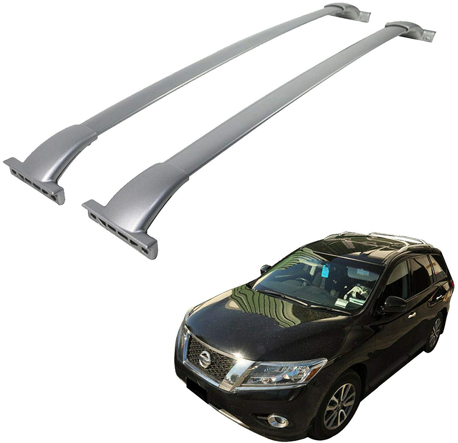 ROSY PIXEL Roof Rack Cross Bar for Nissan Pathfinder Cargo Carrier Crossbars (2013-2016 Nissan Pathfinder, Silver)