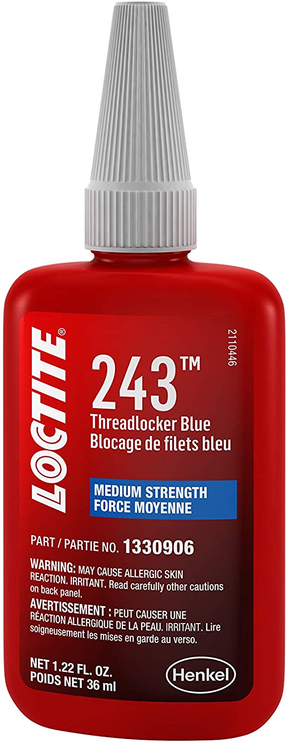 Loctite 1330799 Threadlocker 243 Surface Insensitive-Medium Strength Tube, Blue, 6-ml